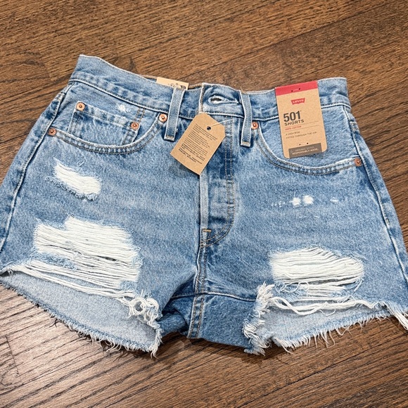 Levi's Pants - Levi's Light Blue Distressed Jean Shorts